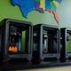A row of the new MakerBot Replicator Mini Plus.